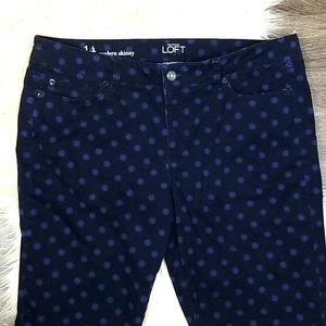 Loft Cropped Polka Dot Jeans
